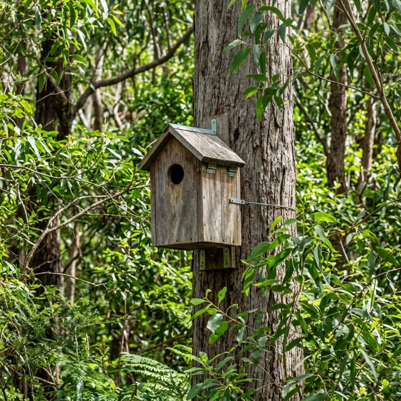 Animal nesting box installed as a humane alternative to a Wantirna roof cavity